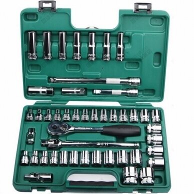 1/2" Dr. Socket set 46pcs. (8-32)+(3/8" -1") (S.A.E.)