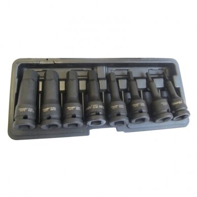 1/2" Dr. Deep bit socket impact set (HEX) 8pcs.