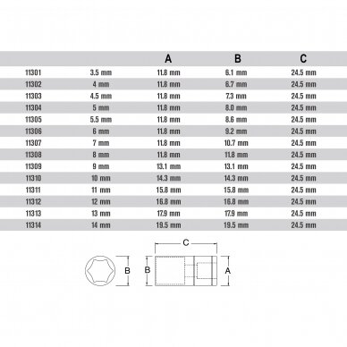 1/4" Dr. 6pt. Socket 2