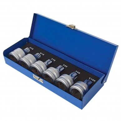 3/4" Dr. bit socket set (TORX, SPLINE) 6pcs.