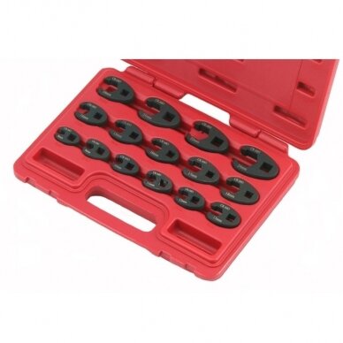 3/8" + 1/2" Dr. Crowfoot wrench set 15pcs. (8-24mm)