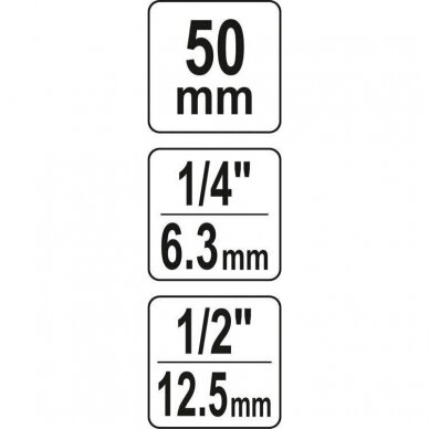 1/2" Dr. Impact adapter for bits HEX 1/4" 2