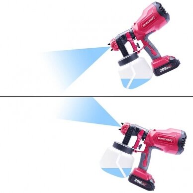 Li-ion Cordless Spray Gun Ø1.8mm, Ø2.6mm 20V LI-ION 8