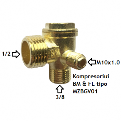 Non-return valve for compressor. Spare part 3