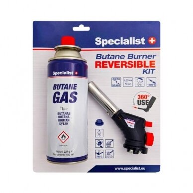 Gas blow torch Specialist+ piezo 360° with Butan gas 227g 2