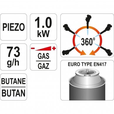 Gas blow torch piezo 1000°C 2