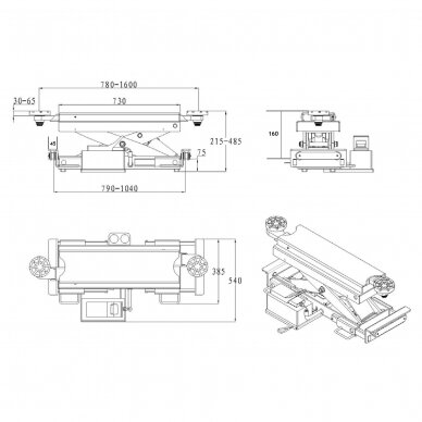 The second lifting trolley (pneumatic) 3t 3