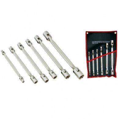 Double flexi-head E-TORX socket set 5 pcs.