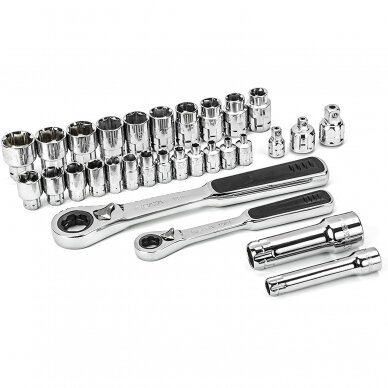 3/8" + 1/4" Dr. Ratchet pass-thru socket set 30pcs 2