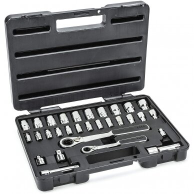 3/8" + 1/4" Dr. Ratchet pass-thru socket set 30pcs