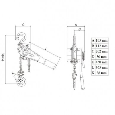 Double lever block 3.0t 3