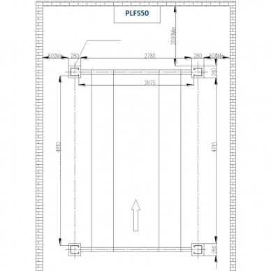 Four post hydraulic lift with secondary lifting mechanism 5t 3