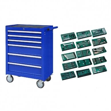 Roller cabinet with tool set trays, 300pcs.