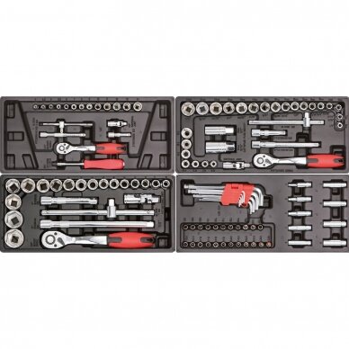 Roller cabinet with tool set trays (562pcs), 19 sets 2