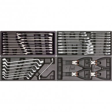 Roller cabinet with tool set trays (562pcs), 19 sets 3