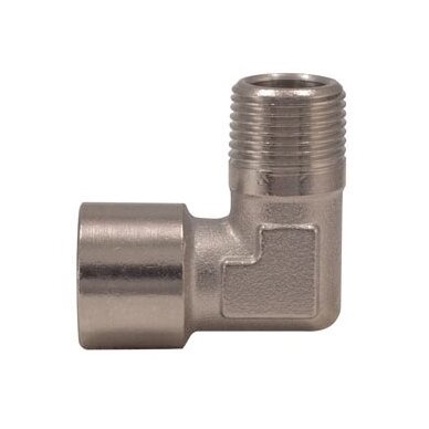 L-type connector F. Internal thread 1/2" x M. External thread 1/2"