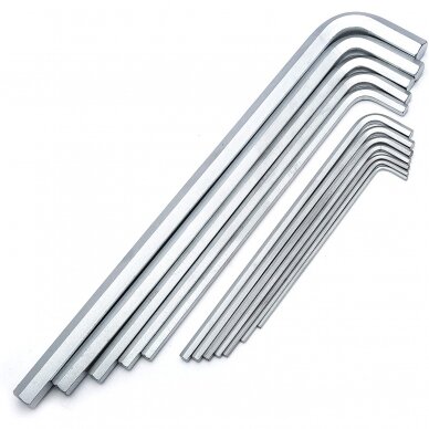 Hex key long ball point set 12pcs (1/16"-3/8") (S.A.E) 2