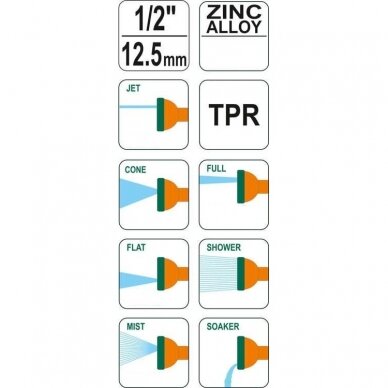 Laistymo purkštuvas 1/2" (7 padėčių) 2