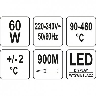 Litavimo stotelė su LCD ekranu 60W 900M 6