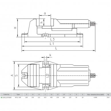 Mašininis spaustuvas 160mm 2