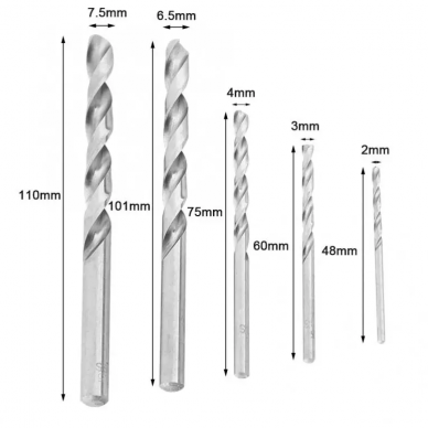 Screw extractor set and HSS drill bits 11pcs. 3