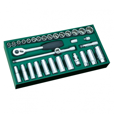 Tray.  Socket set. 3/8" Dr.  33pcs.