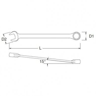 Tray. Combination wrench set  8pcs. 2