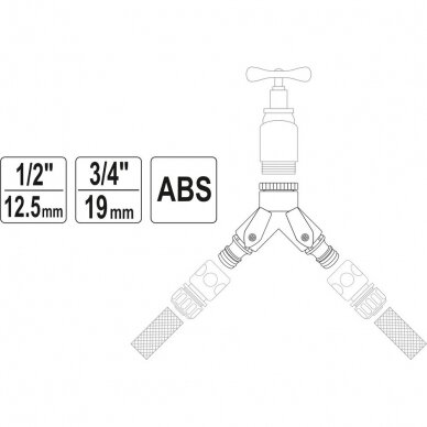 Paskirstytojas dvišakis laistymo žarnai 1/2"-3/4" 2