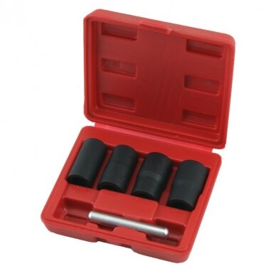 Twist locking wheel nut removal set 5pcs., 1/2" Dr.