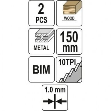 Pjūklas stumdomam siaurapjūkliui 150mm 10TPI (2vnt) 2