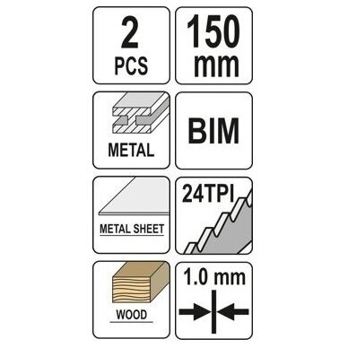 Pjūklas stumdomam siaurapjūkliui 150mm 24TPI (2vnt) 2