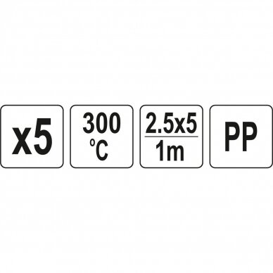 Plastiko suvirinimo juostų rinkinys (5vnt) (PP polipropilenas) 2.5x5mm 5х1m 3