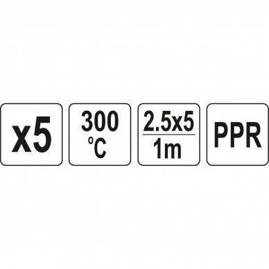 Welding plastic rods set (5pcs) (PPR polypropylene) 2.5x5mm 5х1m 3