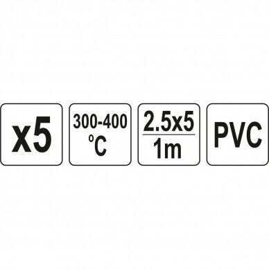 Welding plastic rods set (5pcs) (PVC polyvinyl chloride) 2.5x5mm 5х1m 3