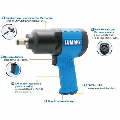 Composite air impact wrench 1/2" 2