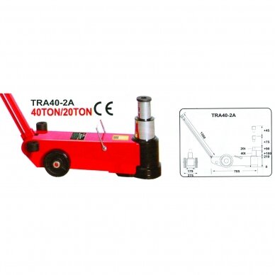 Pneumatic - hydraulic jack 40t/20t 2