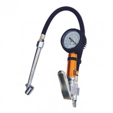 Tire inflating gun with manometer (long nozzle)