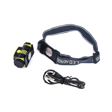 COB rechargeable detachable head lamp with sensor