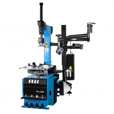 Tyre changer with pneumatic help arm system