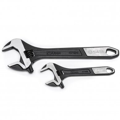 Extra-wide jaw adjustable wrench set (2pcs) 2