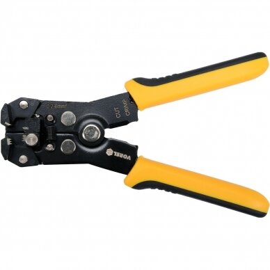 Universal wire stripper and ratchet crimping pliers