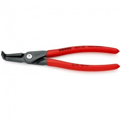 Precision circlip pliers. Internal. Bent 210mm (Ø40-100mm) KNIPEX 3