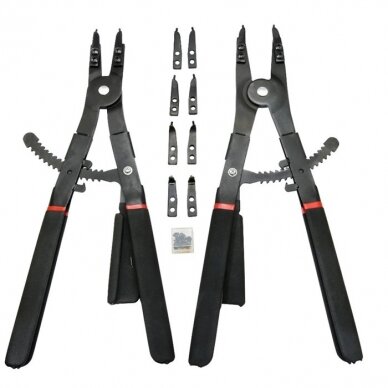 Heavy duty circlip pliers - Internal / External set (2pcs) with interchangeable tips