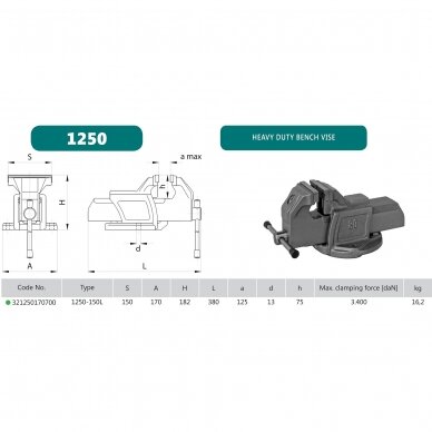 Šaltkalviškas spaustuvas 150mm 2