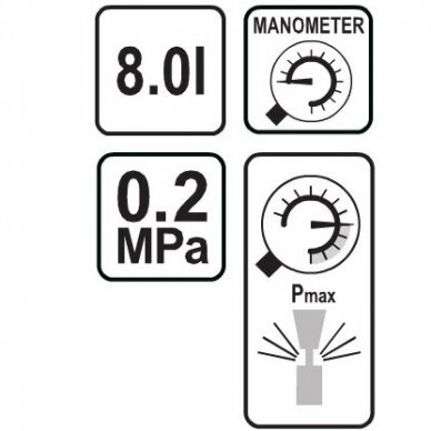 Pressure sprayer with tank 8l and manometer 2