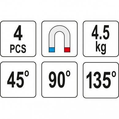 Magnetic welding holder set (4pcs)(45°-90°-135°) 3