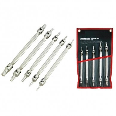 Double flexi-head TORX wrench set 5 pcs.