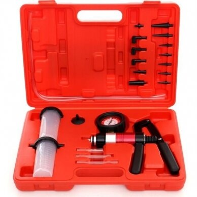 Vacuum & pressure pump and brake bleeding kit