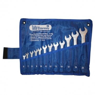 Combination ring and open end spanner set 12pcs. (6-22)