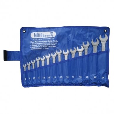 Combination ring and open end spanner set 14pcs. (8-24)